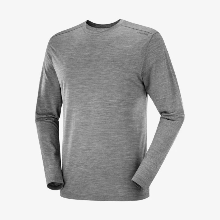 Pánské Tričko Salomon Outlife Merino Blend Long Sleeve Šedé | CZ 76IPEQL